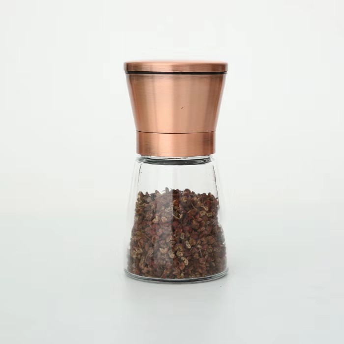 180ml copper pepper&salt creamic grinder LOGO customized