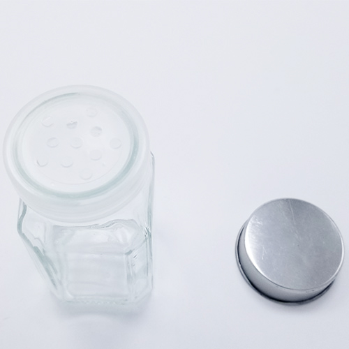 Seasoning powder bottle with plastic hole cap and stainless steel outer lid Moisture-proof lid Good sealing iron cap easy to squeeze