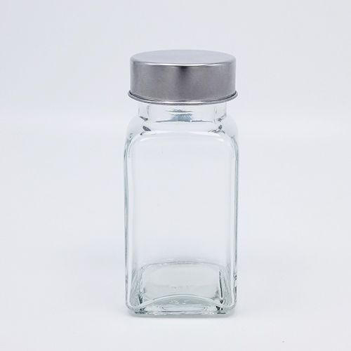 Wholesale 3.3oz Square Seasoning Jar With Shaker Insert and Tinplate Dust Cover
