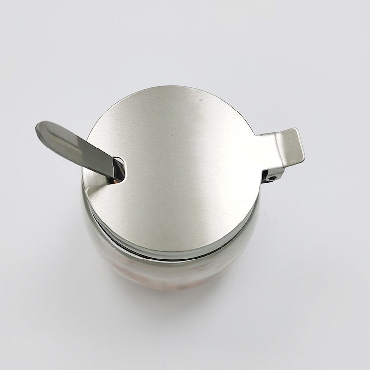 批发厨房调料盒盐罐调味罐家用玻璃罐子套装带不锈钢盖子及勺子