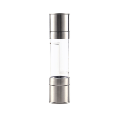 2 in 1 salt and pepper wholesale salt and pepper grinder stainless steel pepper and salt grinder 2 in 1clear double ended mill 
