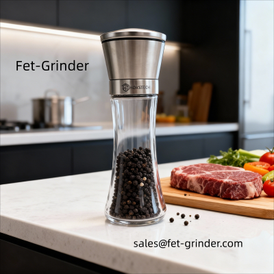 调味研磨器批发，不锈钢盖，玻璃瓶